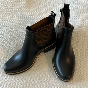 Black & Cheetah Kate Spade Rain Booties